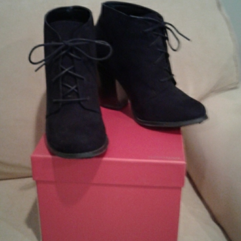 Black Nubuck Ankle Booties Size 8